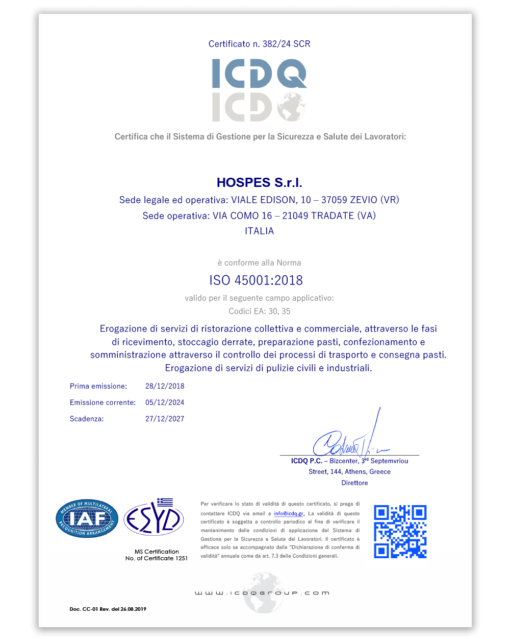 Csqa Certificato