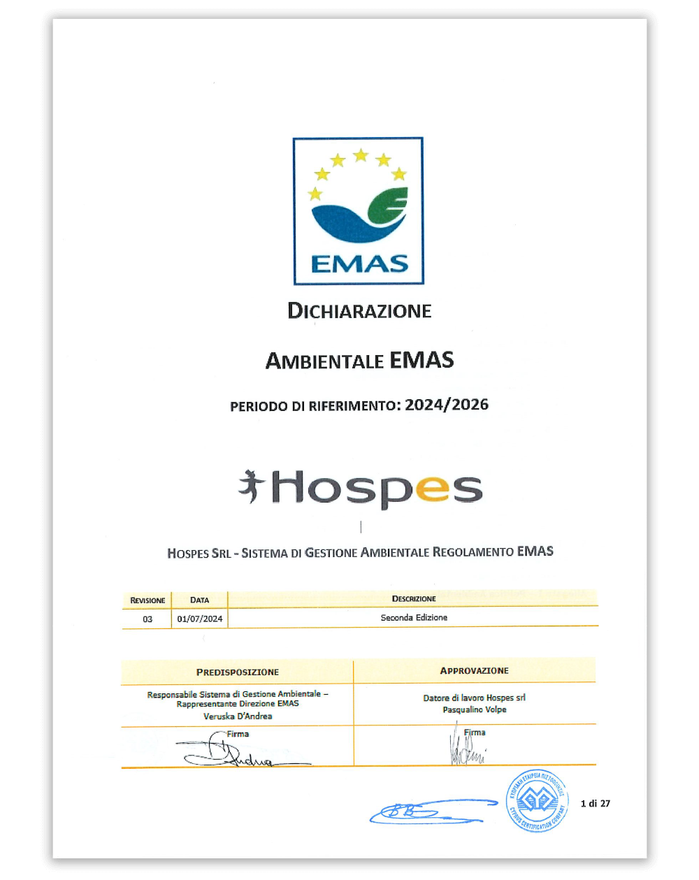 Dichiarazione ambientale Emas